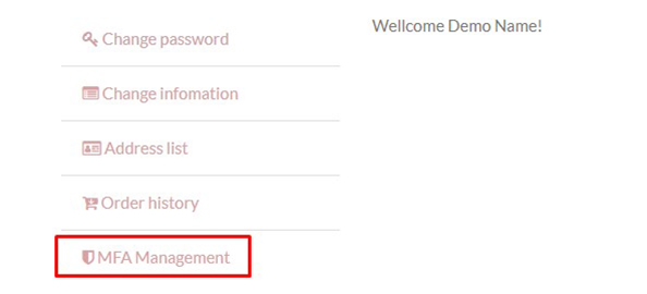 GP247 User Interface - Register/Manage MFA